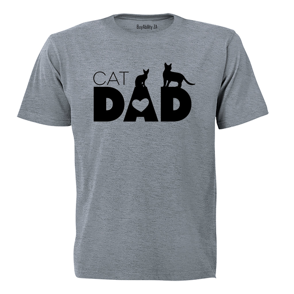Cat Dad - Heart - Adults - T-Shirt - BuyAbility South Africa