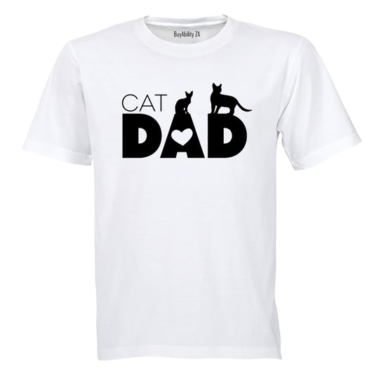 Cat Dad - Heart - Adults - T-Shirt - BuyAbility South Africa