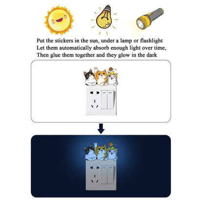 Cats- Glow In The Dark Switch Wall Sticker - BuyAbility