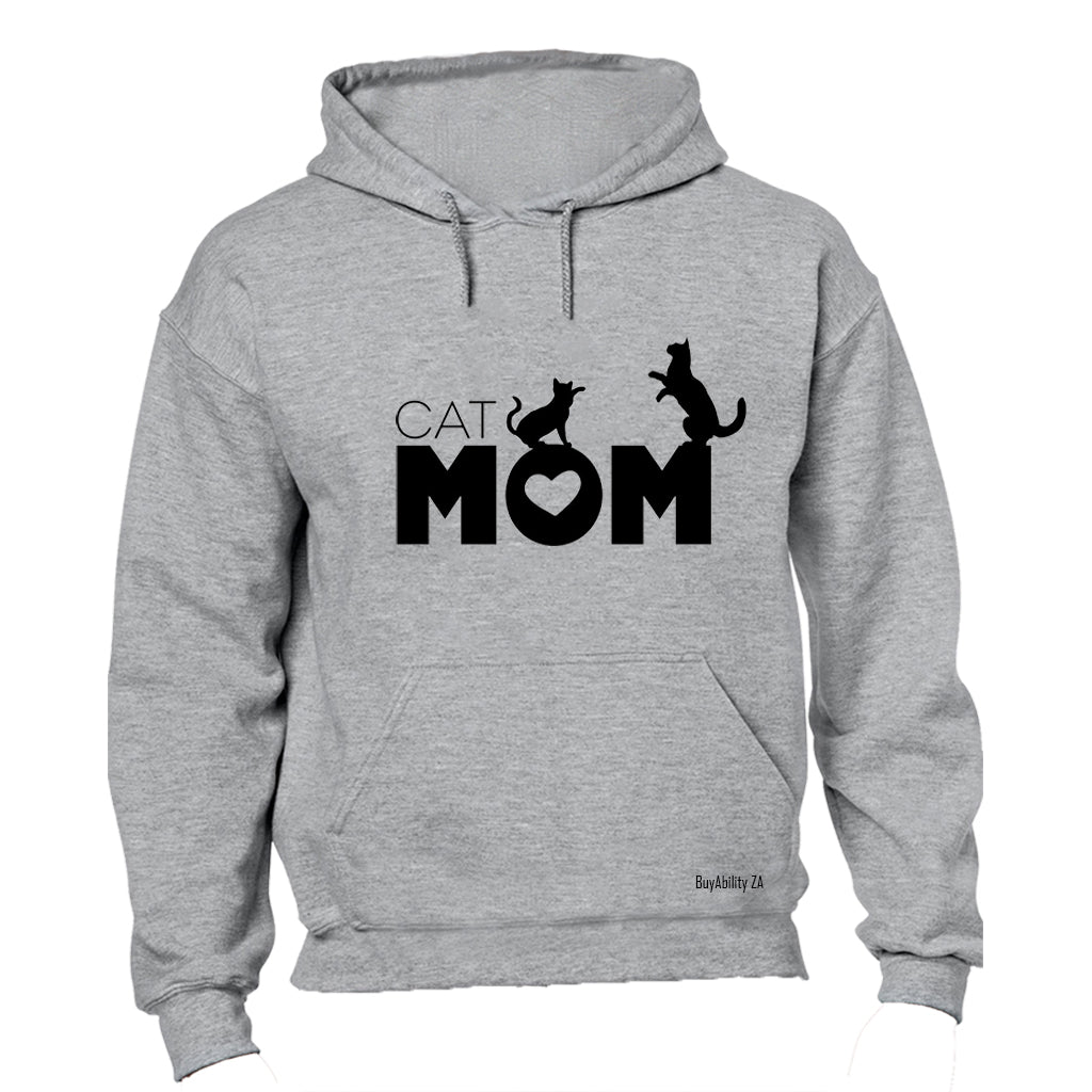 Cat Mom - Heart - Hoodie - BuyAbility South Africa