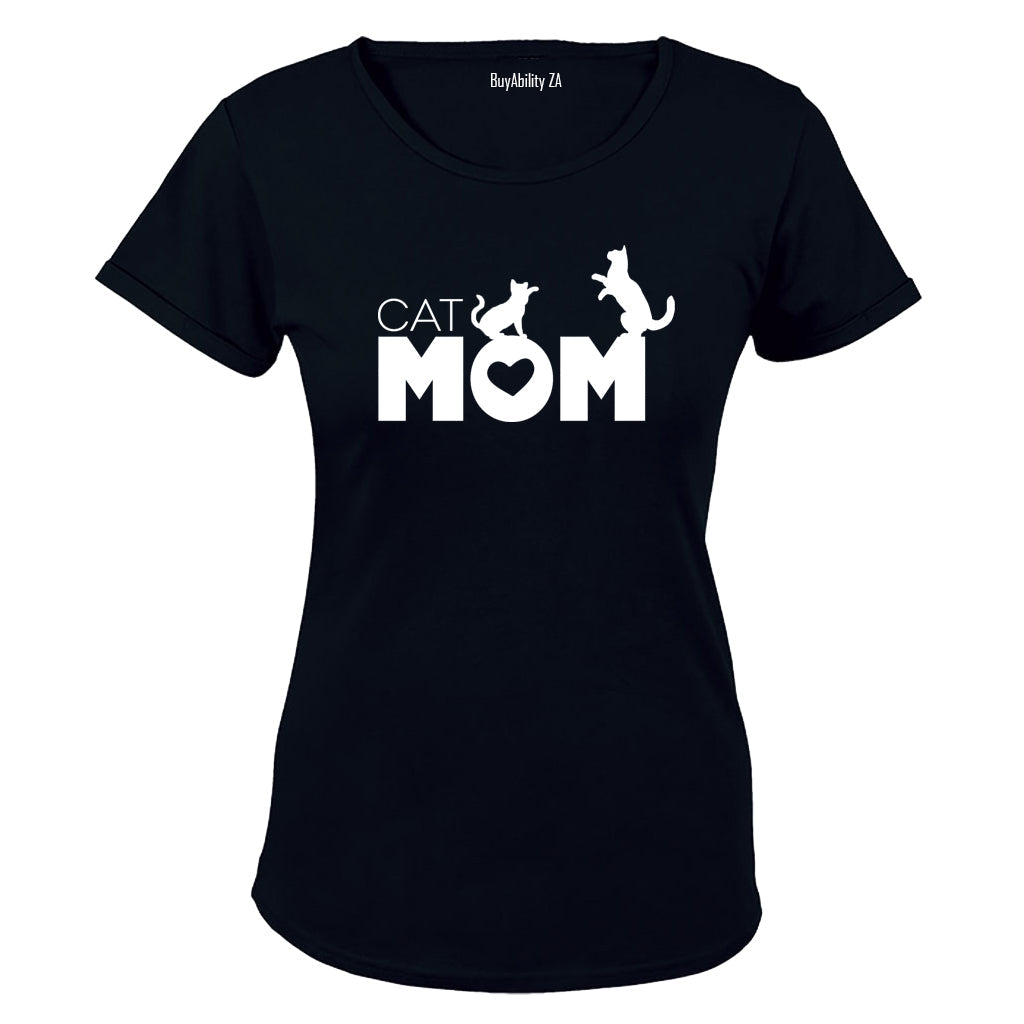Cat Mom - Heart - Ladies - T-Shirt - BuyAbility South Africa