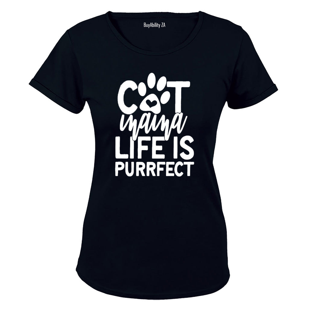 Cat Mama - Life is Purrfect - Ladies - T-Shirt