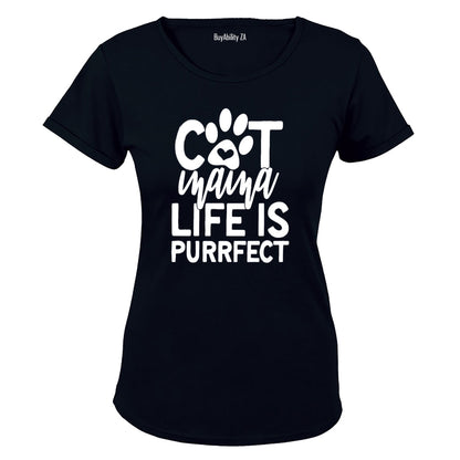 Cat Mama - Life is Purrfect - Ladies - T-Shirt