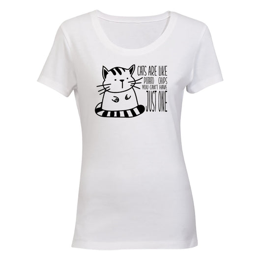 Cats Are Like Potato Chips - Ladies - T-Shirt - BuyAbility South Africa