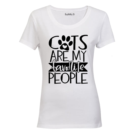 Cats Are My Favorite People - Ladies - T-Shirt - BuyAbility