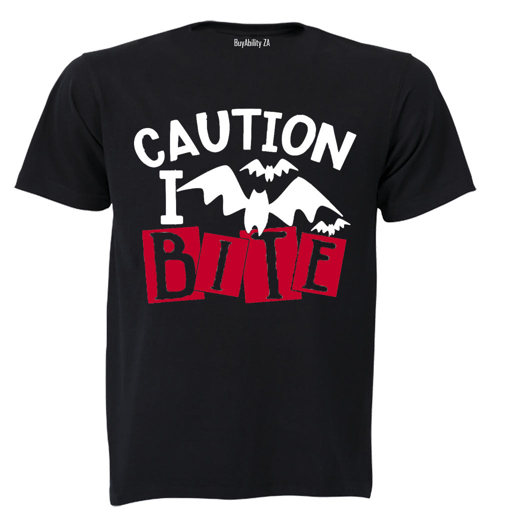Caution, I Bite - Halloween - Kids T-Shirt
