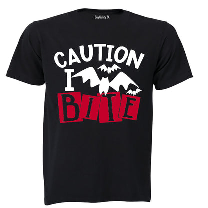 Caution, I Bite - Halloween - Kids T-Shirt