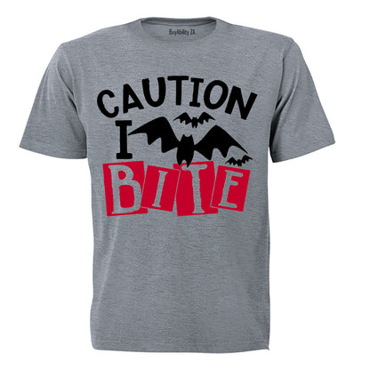 Caution, I Bite - Halloween - Kids T-Shirt