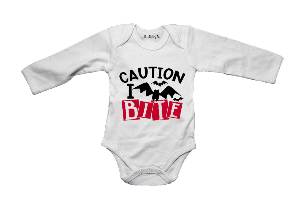 Caution, I Bite - Halloween - Baby Grow
