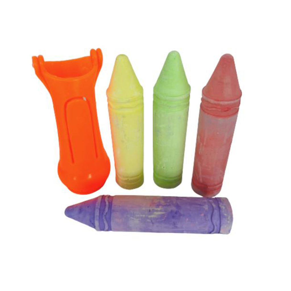 Jumbo Pavement Chalk Set with Easy-Grip Holder - 4 Colours