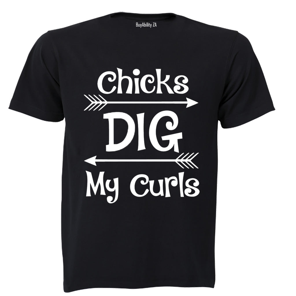 Chicks Dig My Curls - Kids T-Shirt