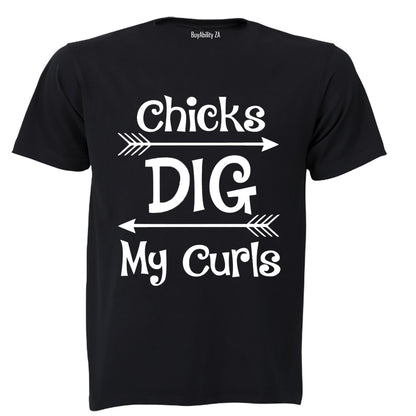 Chicks Dig My Curls - Kids T-Shirt