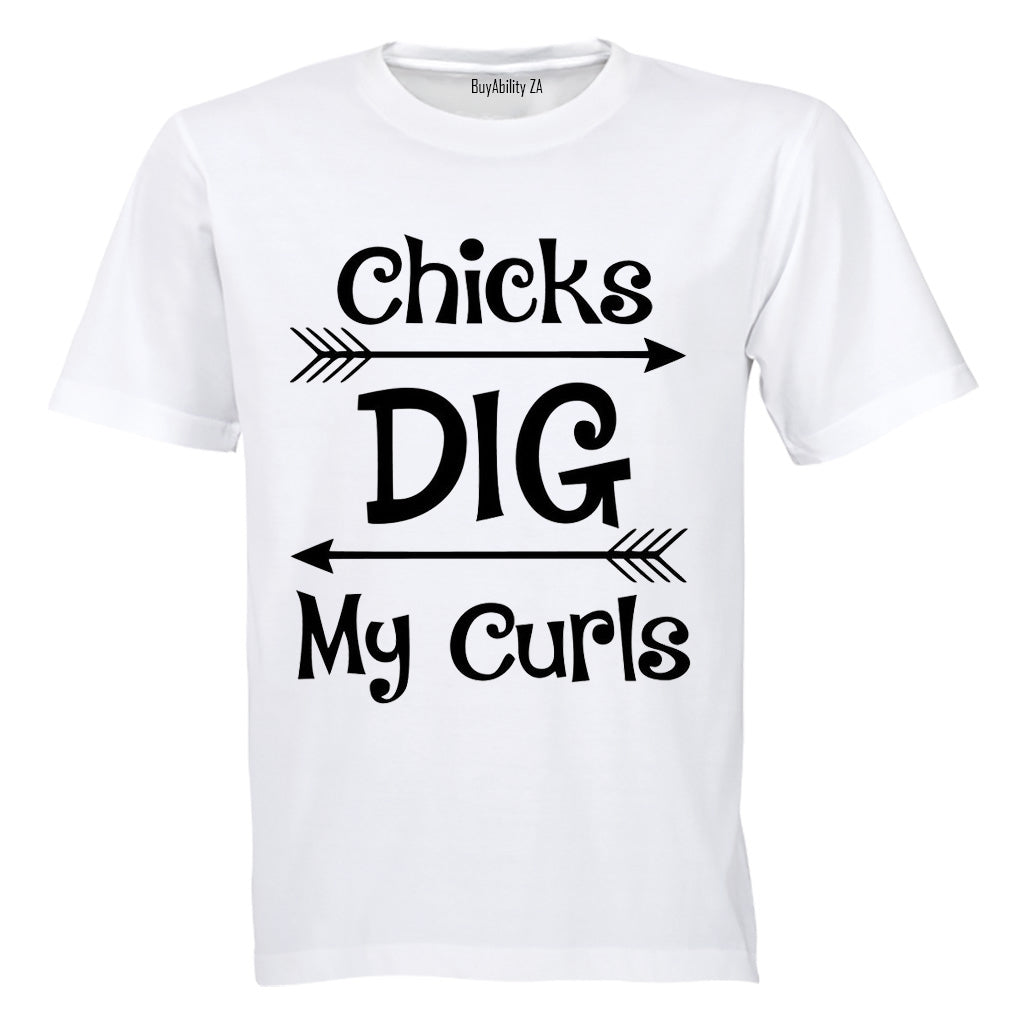 Chicks Dig My Curls - Kids T-Shirt
