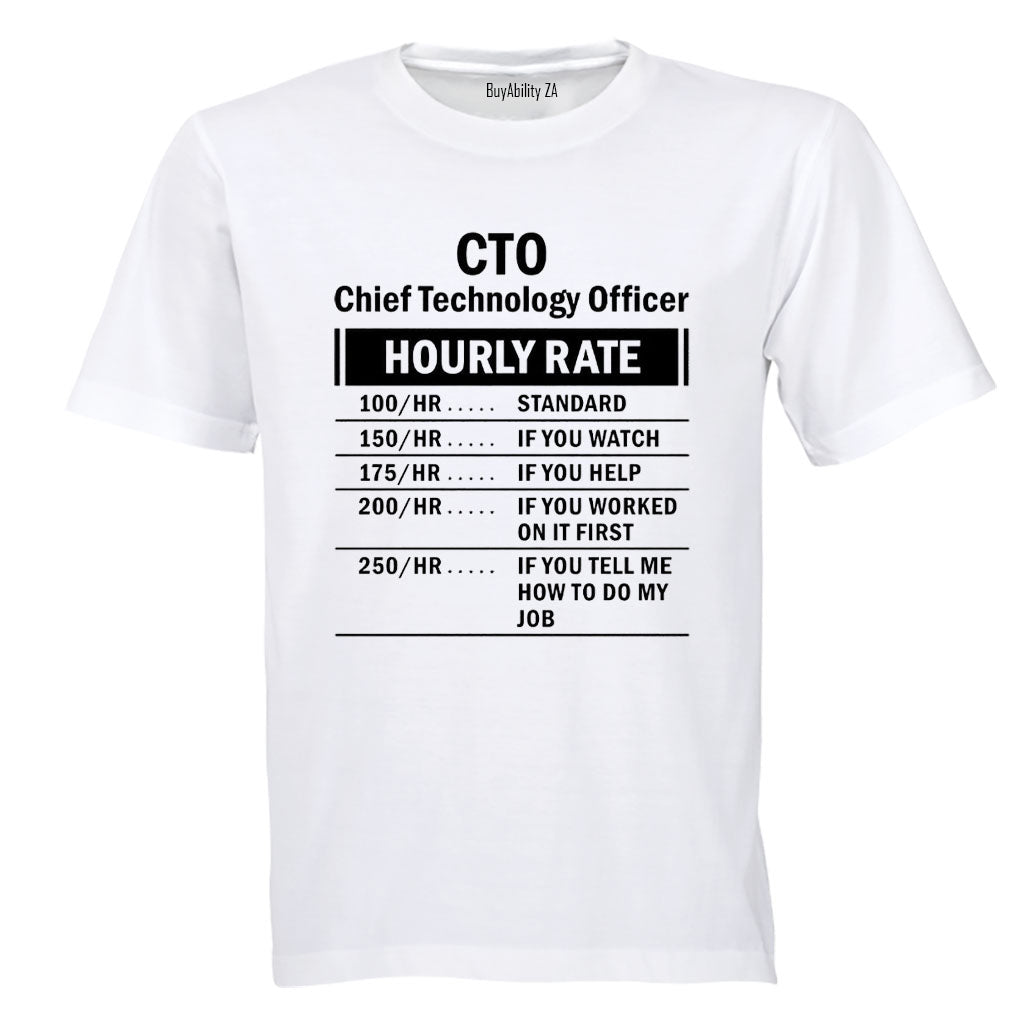 Chief Technology Officer - Hourly Rate - Adults - T-Shirt - BuyAbility