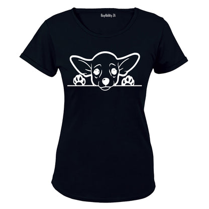 Chihuahua Peeking Dog - Ladies - T-Shirt