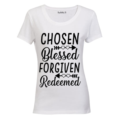 Chosen - Blessed - Forgiven - Ladies - T-Shirt