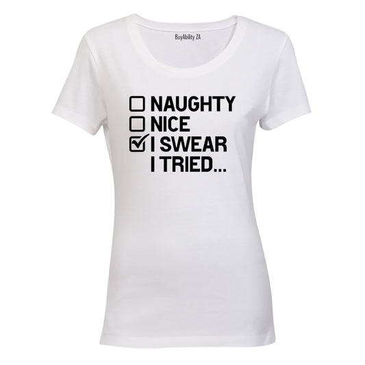 Christmas - I Tried - Ladies - T-Shirt