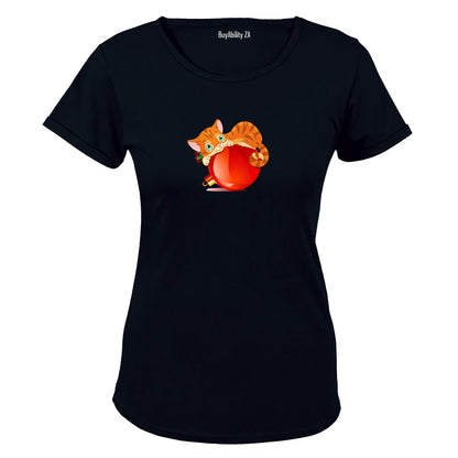 Christmas Bauble Cat - Ladies T-Shirt