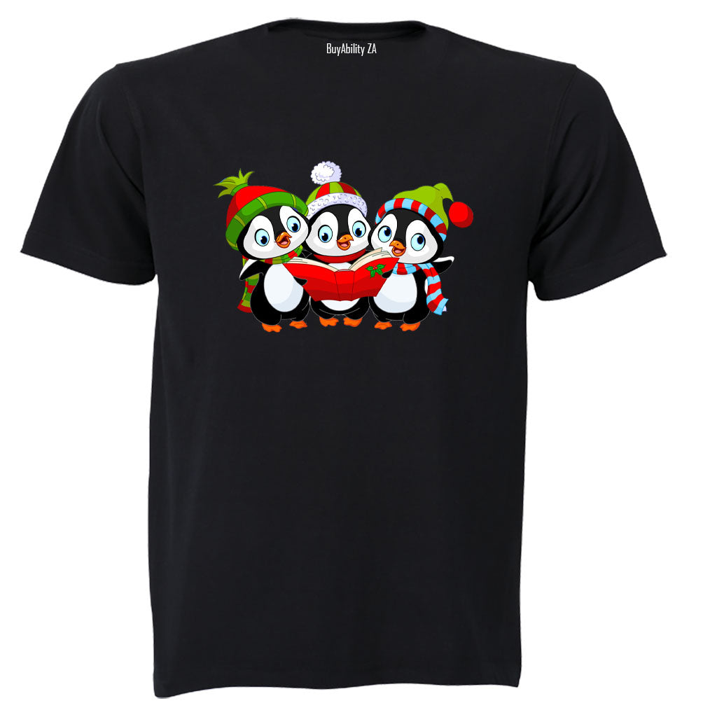 Christmas Carol Penguins - Kids T-Shirt