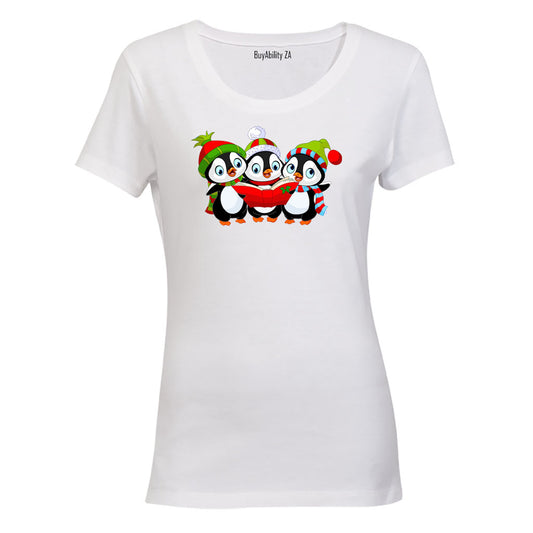 Christmas Carol Penguins - Ladies - T-Shirt