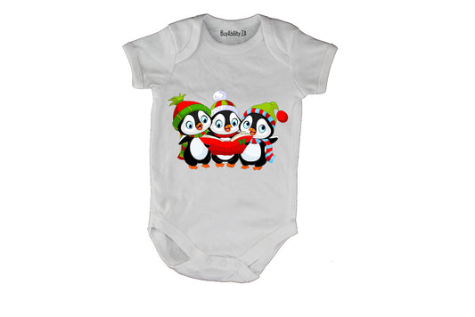 Christmas Carol Penguins - Baby Grow