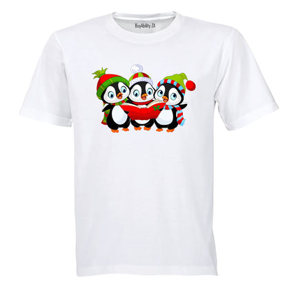 Christmas Carol Penguins - Kids T-Shirt