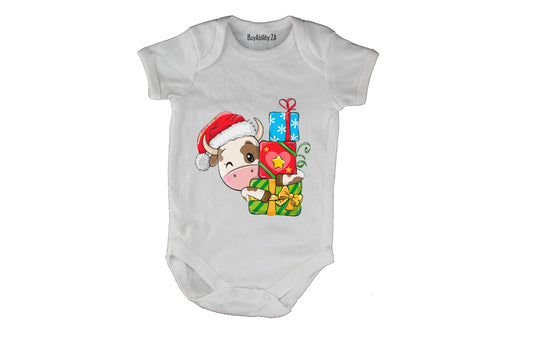 Christmas Cow - Baby Grow