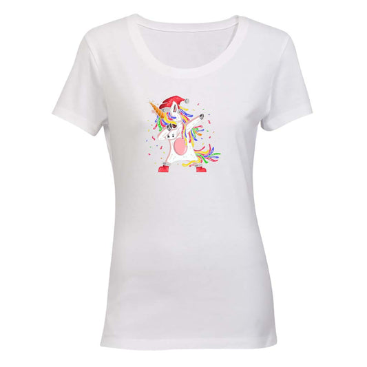 Christmas Dabbing Unicorn - Ladies - T-Shirt - BuyAbility South Africa