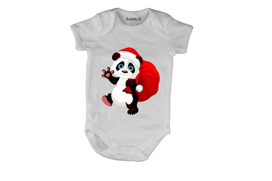 Christmas Delivery Panda - Baby Grow