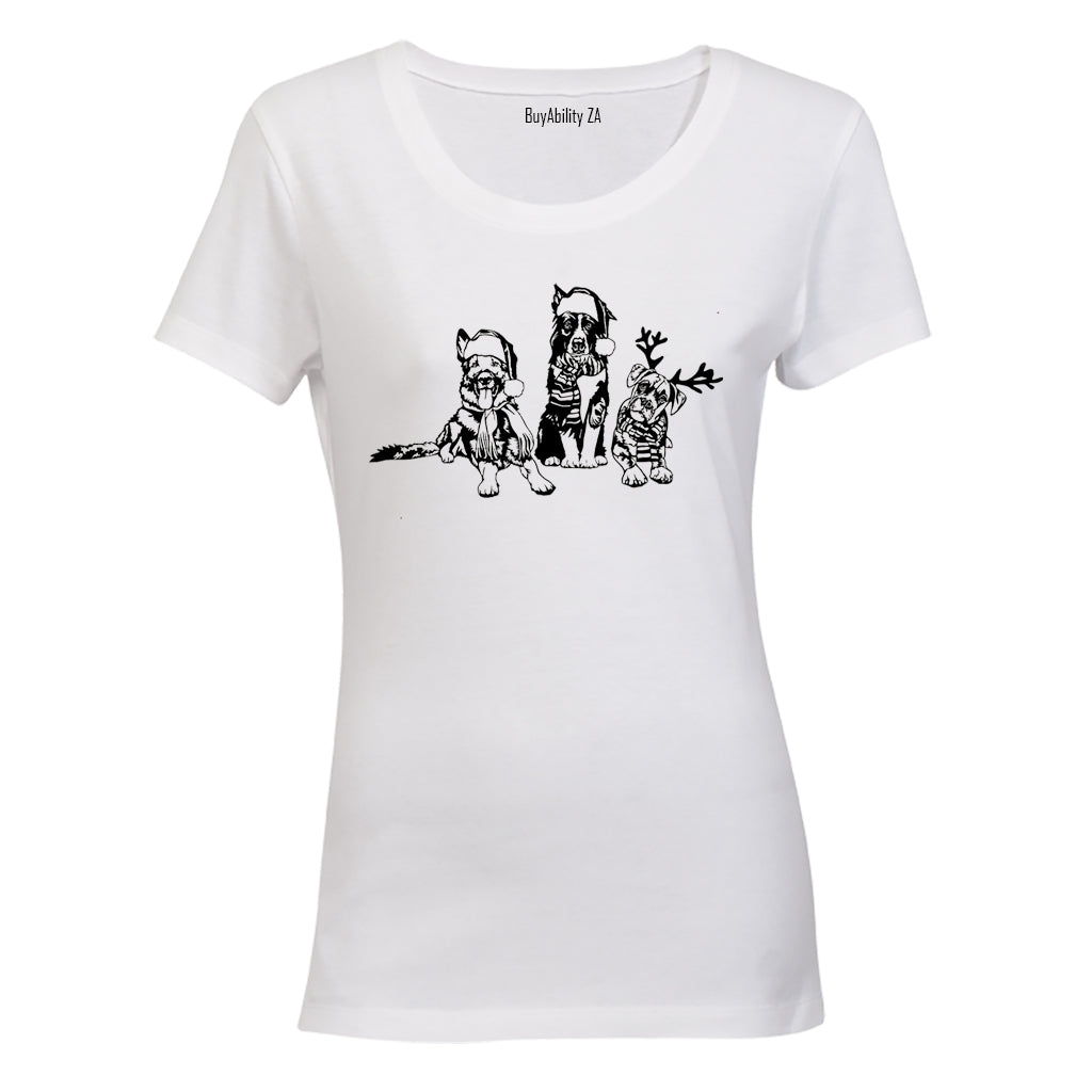 Christmas Dogs - Ladies - T-Shirt - BuyAbility
