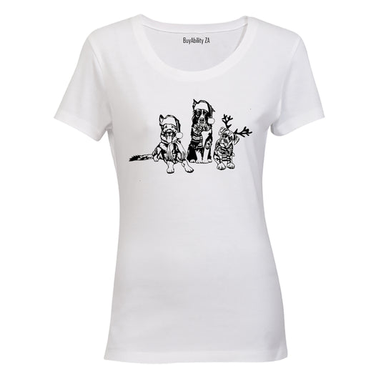 Christmas Dogs - Ladies - T-Shirt - BuyAbility