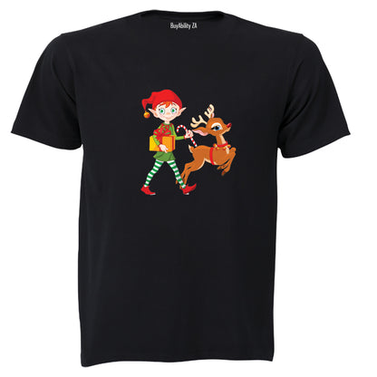 Christmas Elf & Reindeer - Kids T-Shirt