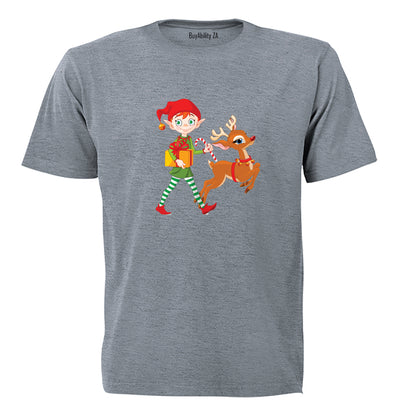 Christmas Elf & Reindeer - Kids T-Shirt