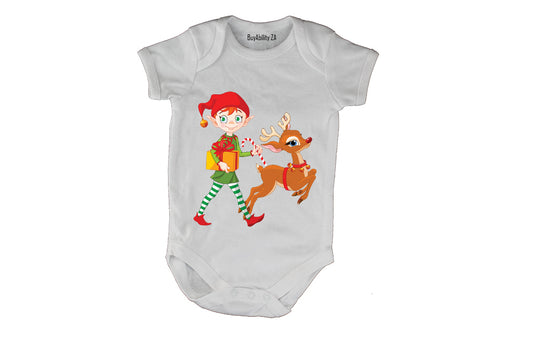 Christmas Elf & Reindeer - Baby Grow