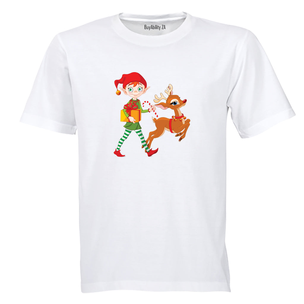 Christmas Elf & Reindeer - Kids T-Shirt