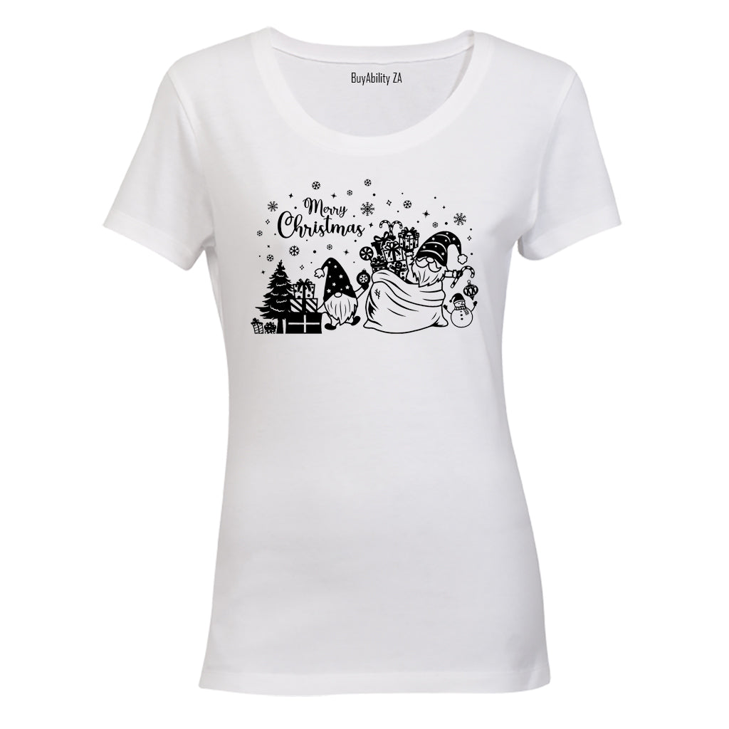 Christmas Gnome Presents - Ladies - T-Shirt