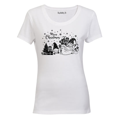 Christmas Gnome Presents - Ladies - T-Shirt