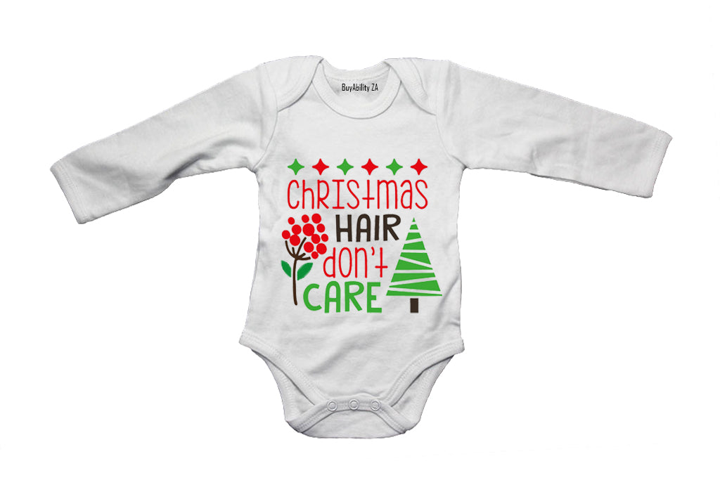 Christmas Hair, Don't Care - Baby Grow