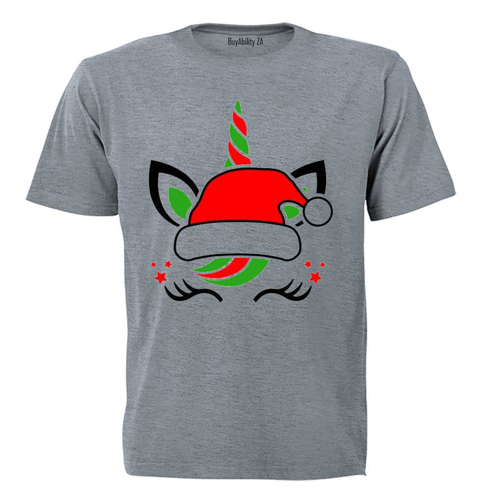 Christmas Hat Unicorn - Kids T-Shirt