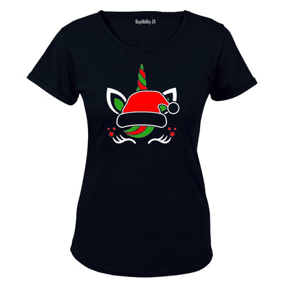 Christmas Hat Unicorn - Ladies - T-Shirt