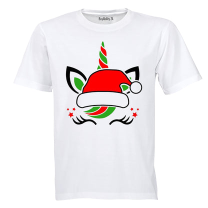Christmas Hat Unicorn - Kids T-Shirt