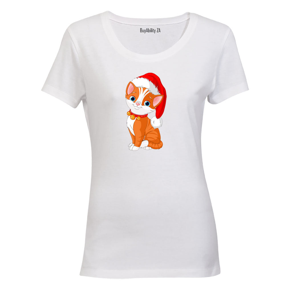 Christmas Kitten - Ladies - T-Shirt