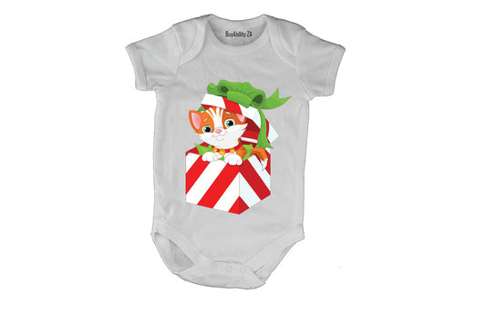 Christmas Kitten Gift - Baby Grow