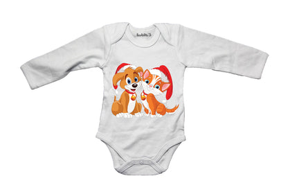 Christmas Kitten & Puppy - Baby Grow
