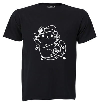 Christmas Lights Kitten - Kids T-Shirt