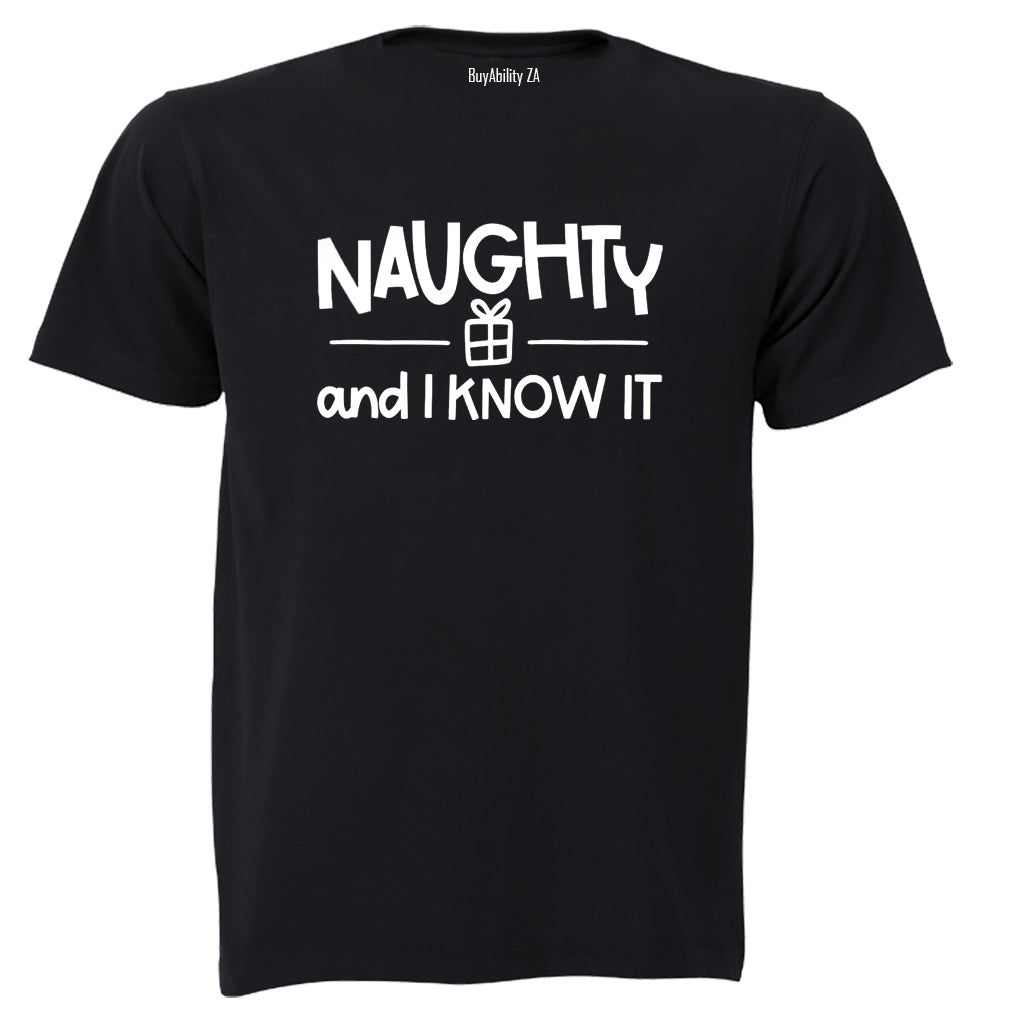 Christmas Naughty & I Know - Kids T-Shirt - BuyAbility