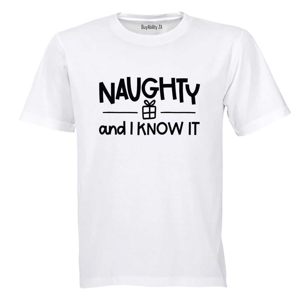 Christmas Naughty & I Know - Adults - T-Shirt