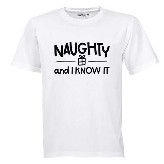 Christmas Naughty & I Know - Adults - T-Shirt