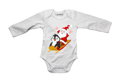 Christmas Penguin with Santa - Baby Grow