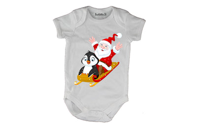 Christmas Penguin with Santa - Baby Grow